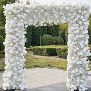8' White floral & Baby's Breath Arch - (Add-on $350)