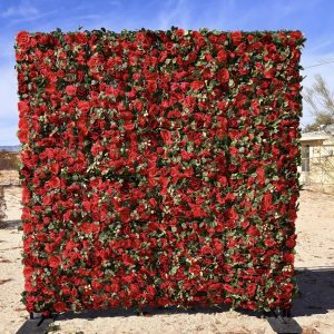 Red Floral & Greenery Backdrop - (Add-on $300)